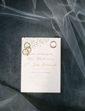Whimsical Gold-Foil Wedding Invitations
