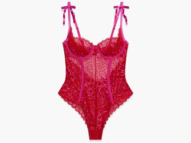 Red and pink lace teddy lingerie physical touch love language gift