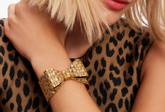 Gold bow cuff bracelet