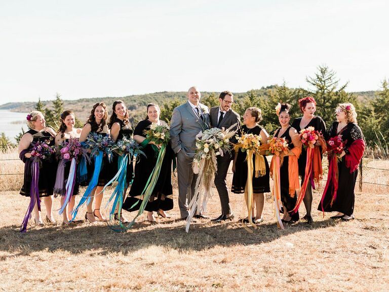 rainbow wedding ideas colorful wedding party