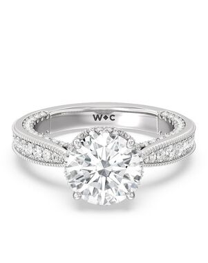 With Clarity Emerald, Round, Oval Cut Engagement Ring