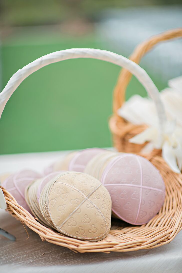 Pastel Kippahs in Basket