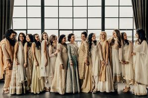 Bridal Party in Lehengas at The Astorian in Houston, Texas