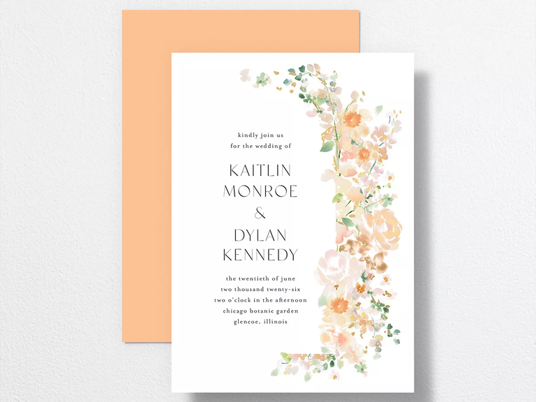 A beautiful summery watercolor wedding invitation.