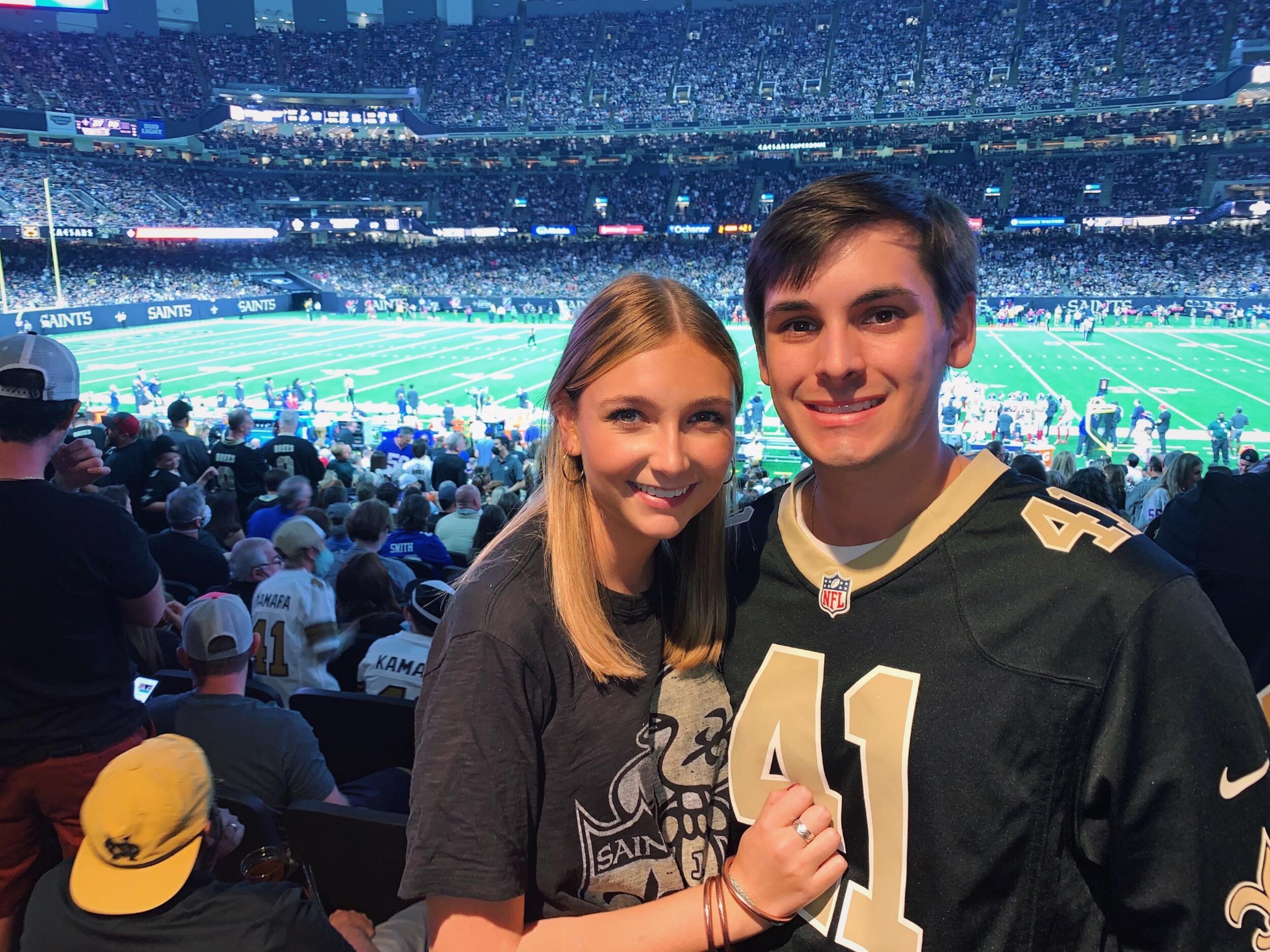 The first of many New Orleans Saints games. Who Dat!
