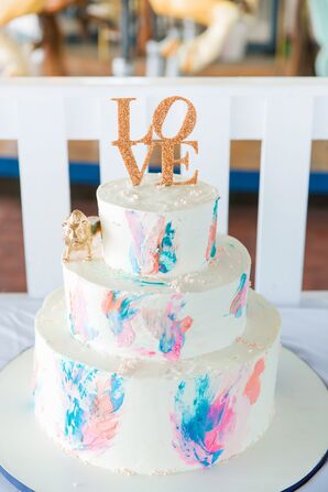 Colorful Three-Tier Wedding Cake