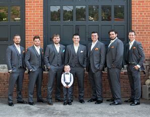 Brock's Groomsmen with Colored Pocket Squares