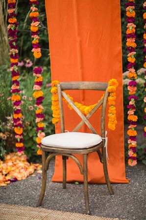 Burgundy and Orange Floral Mandap Backdrop