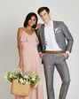 Suit Shop Men's Textured Gray Suit Tuxedo - thumbnail - 3