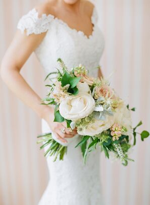 Dramatic Garden Rose, Astilbe and Veronica Bouquet