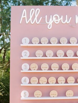 Wood Escort Cards for Wedding in Scottsdale, Arizona