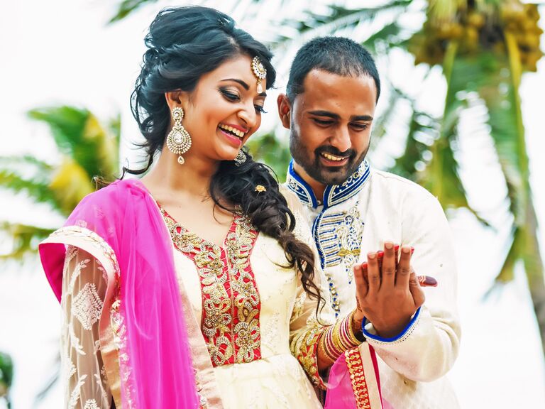 Bride and groom Indian wedding