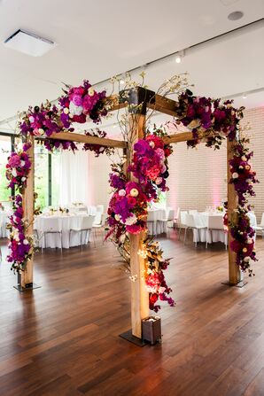 Dramatic Purple Orchid and Rose Mandap