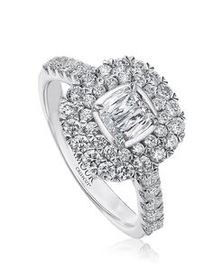 Christopher Designs Unique Cushion Cut Engagement Ring