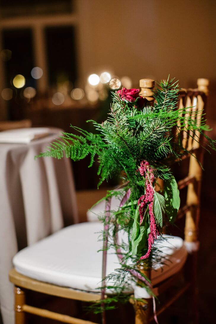 Lush Evergreen and Rose Chair Accent