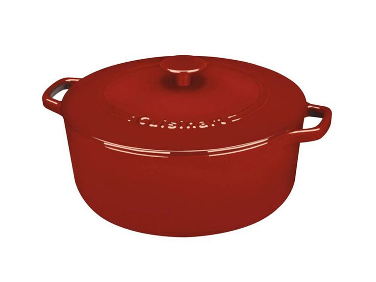 cuisinart 5 qt chefs classic round casserole dish with lid in red