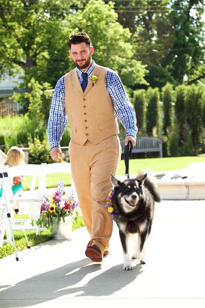 Blue Gingham-Checkered Groomsmen Attire
