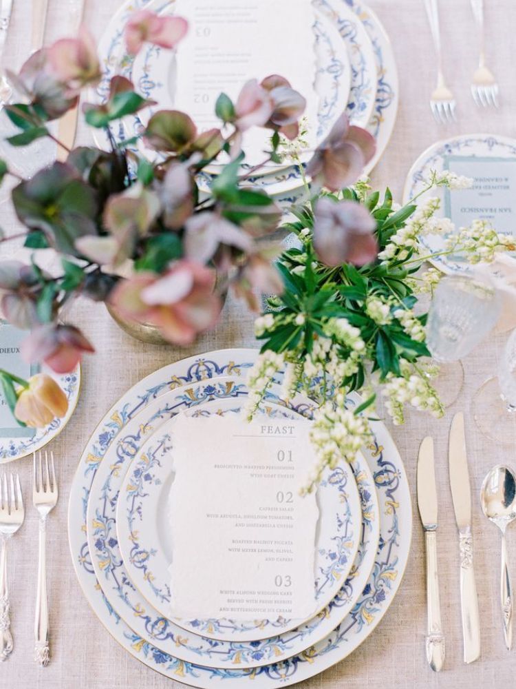 classic wedding place setting