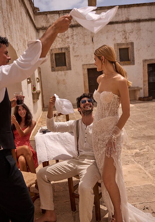 Dance of Puglia by LOVE by Ricca Sposa 25-008(2) Grazia Mermaid and Trumpet Wedding Dress - 2