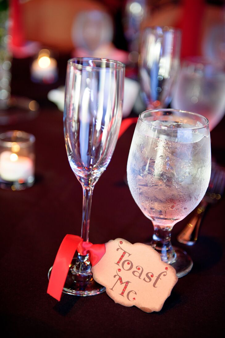 "Toast Me" Sign With Champagne Glasses