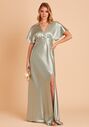 Birdy Grey Jesse Dress in Satin Sage V-Neck Bridesmaid Dress - thumbnail - 2