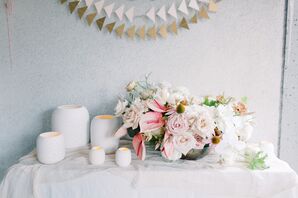 Blush-and-Neutral Tabletop Decor