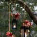 Pink Flower-Decorated Hanging Lantern Wedding Decor