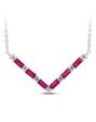 Kay Jewelers Lab-Created Ruby & White Lab-Created Sapphire Necklace Sterling Silver 18" Wedding Necklaces photo - thumbnail - 1