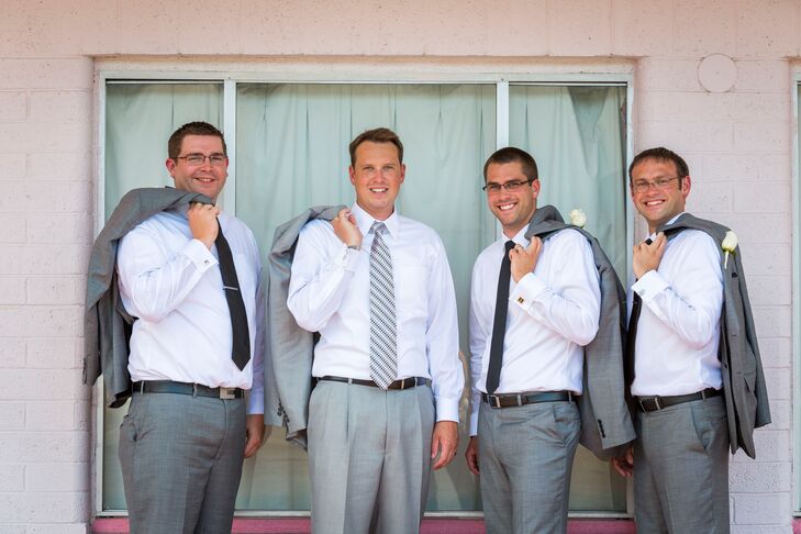"With the boys, I wanted Chris to stand out, but not in a overpowering way," Holly says. "I had them all in gray suits, but Chris had a shade lighter."