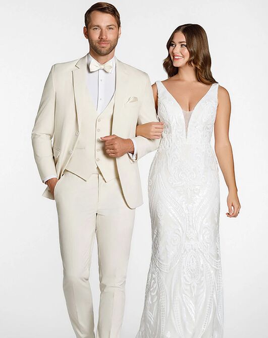 BLACKTIE METRO Creme Wedding Suit Ivory Tuxedo - 2
