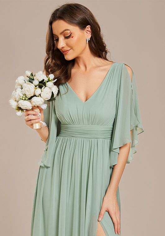 Ever-Pretty ES01886 V-Neck and Plunge Bridesmaid Dress - 2