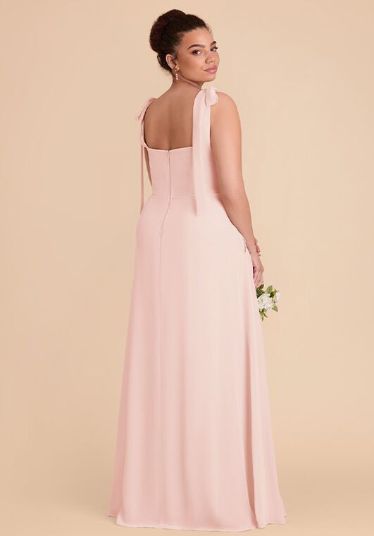 Birdy Grey Alex Convertible Chiffon Dress in Blush Pink Square Bridesmaid Dress - 2