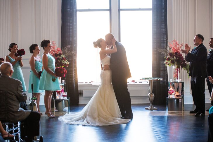First Kiss at The Downtown Club in Philadelphia