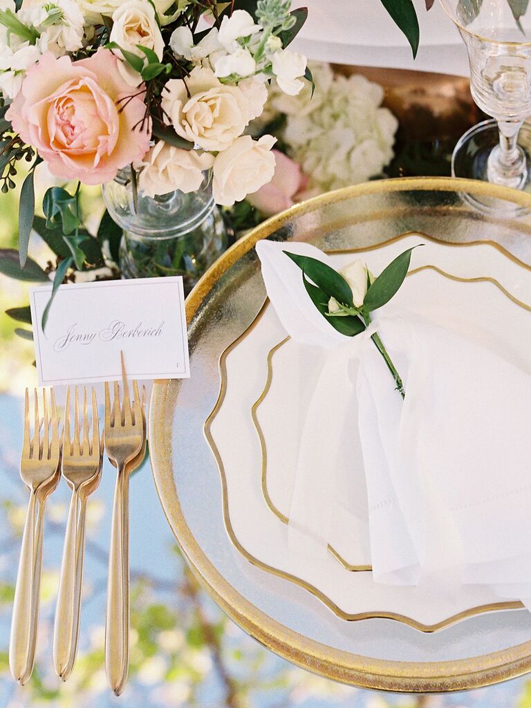 wedding place card gold