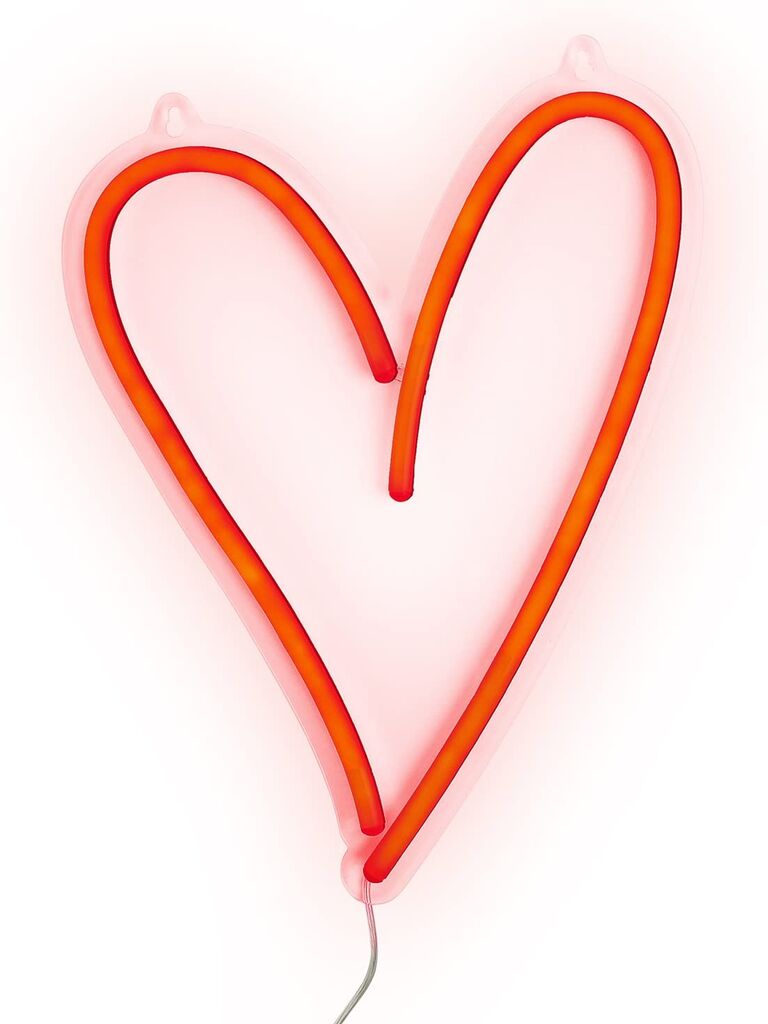 A neon heart sign.