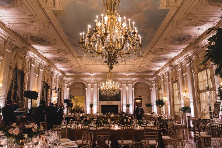 Romantic Rosecliff Ballroom Reception