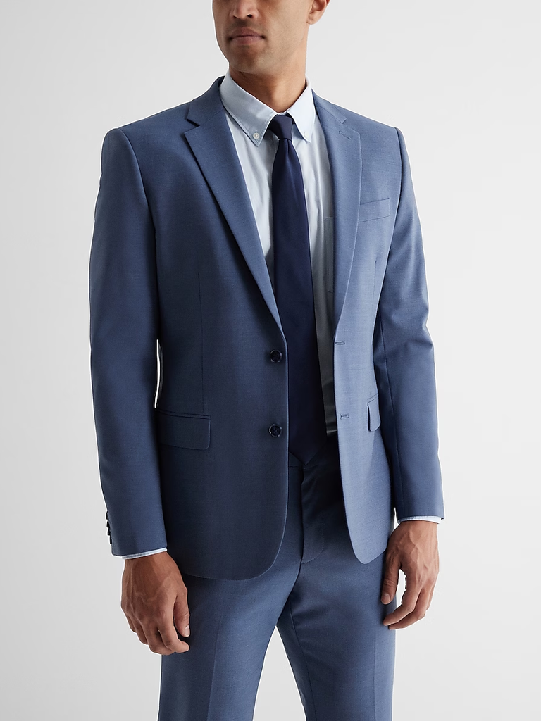 Extra Slim Dusty Blue Suit from Express 