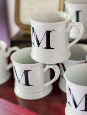 Monogrammed Mugs at Coffee Bar