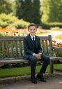 Little Tuxedos "Mason" Kids Hunter Green Suit (5-Piece Set) Flower Girl Dress and Ring Bearer Outfit - thumbnail - 1