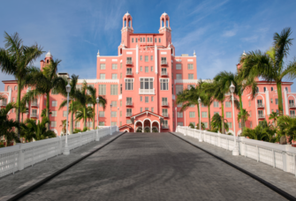 Exterior photo of The Don CeSar pink hotel entrance