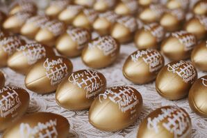 Golden Football Escort Cards