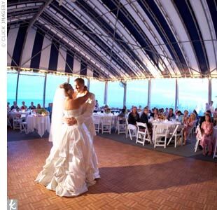 The newlyweds took their first spin on the dance floor to “When You Say You Love Me,” by Josh Groban. “The song has been very special to Jeff and me and expresses just how important we are to one another,” Elizabeth says. In a sort of musical pun, they capped off the night with Michael Buble’s “Save the Last Dance for Me.”
