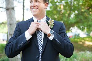 Groom in Navy Suit