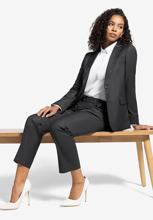 Generation Tux Women's Charcoal Suit Pantsuits and Separates Wedding Dress - 4