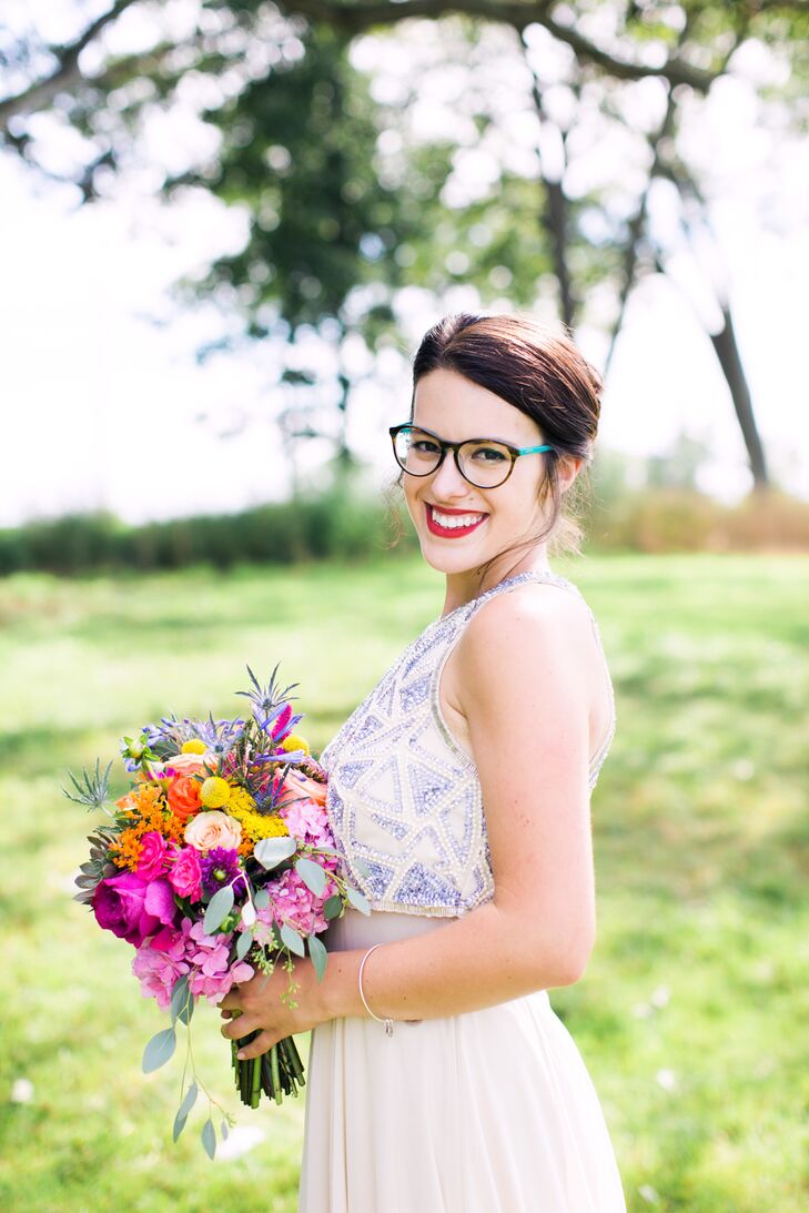 Molly's five bridesmaids rocked embellished ASOS maxi dresses that Molly describes as "a little bohemian and a lot glamorous."