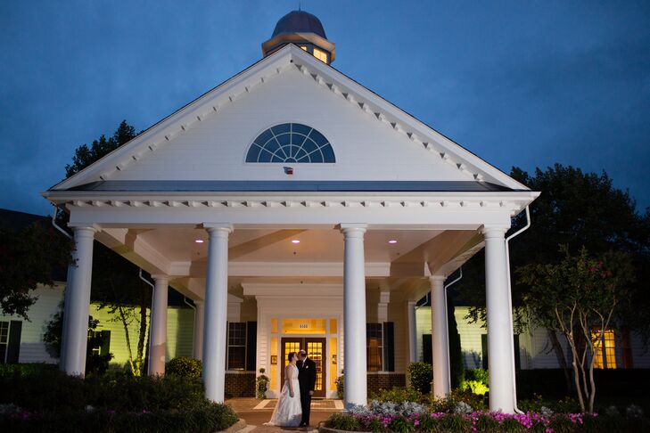 Bride and Groom Outside Wedding Venue