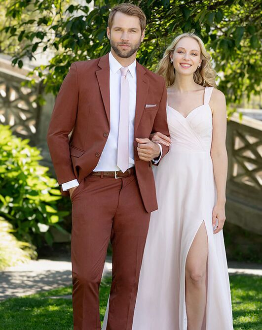 BLACKTIE METRO Rust Wedding Suit Orange Tuxedo - 3