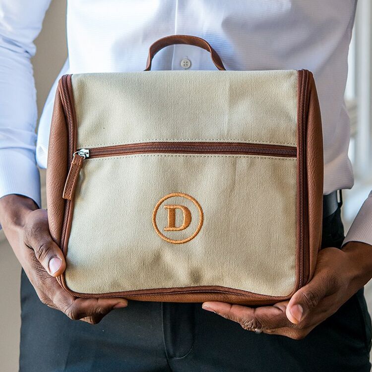 Hanging toiletry bag wedding gift for the groom