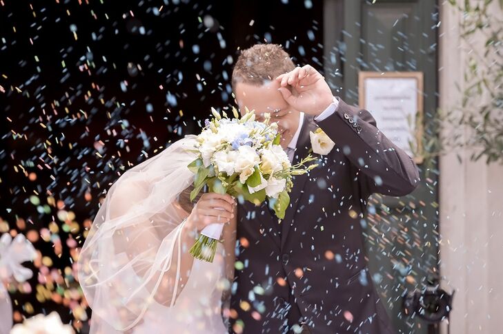 Caterina and Federico Confetti Recessional