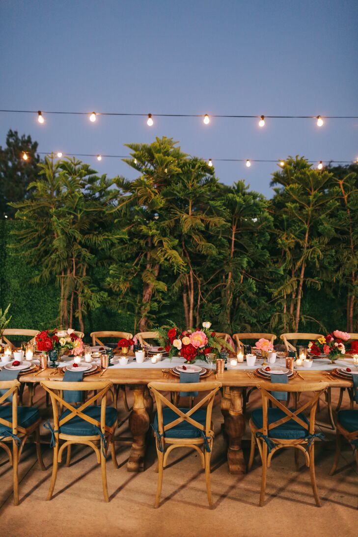 A palette of blush, nude, cream, burgundy teal and peach and accents of coral and acid green were pulled from their California environment.